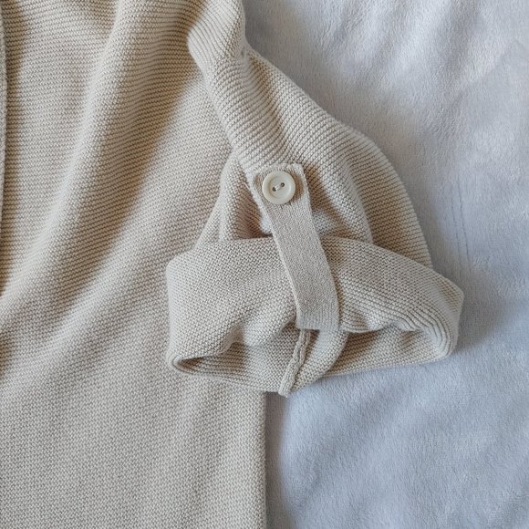 Beige Roll-Up Sleeve Cardigan - Picture 6 of 11